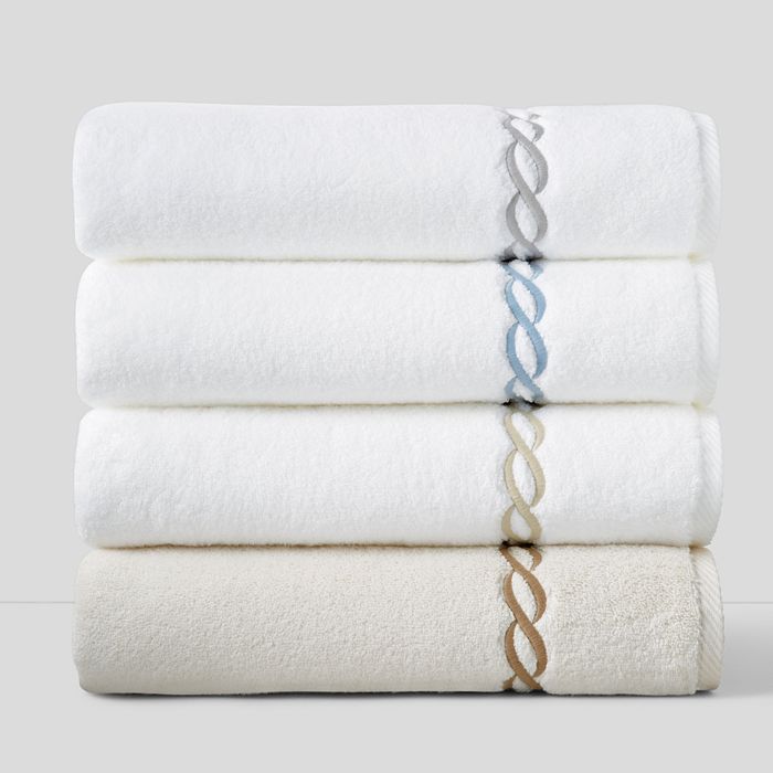 Matouk Classic Chain Towels - 100% Exclusive In White/sand Beige