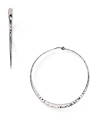 Sterling Silver Hammered Hoop Earrings - 100% Exclusive