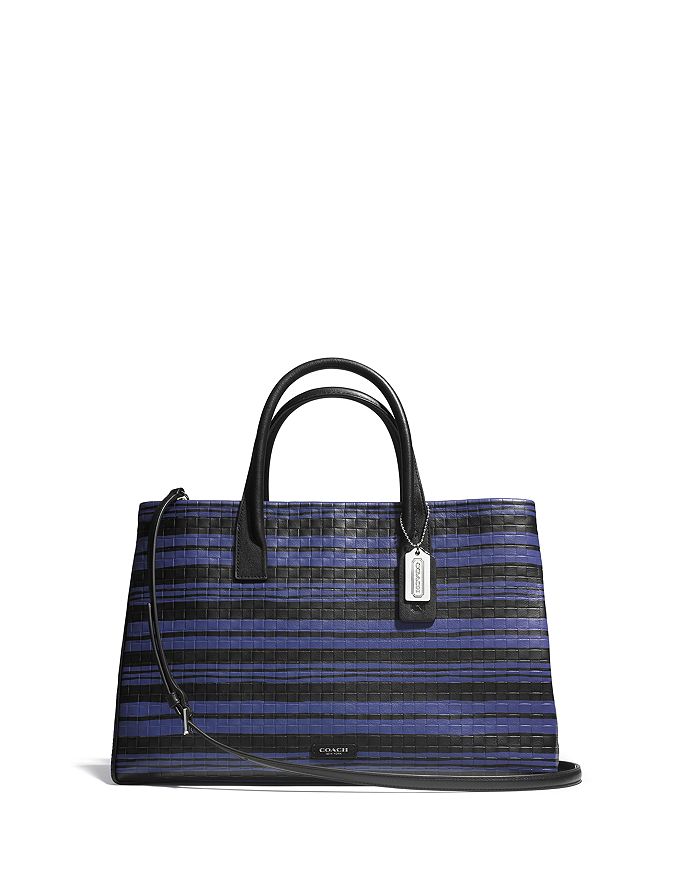 COACH Bleecker Studio Tote in Embossed Woven Leather Bloomingdale s