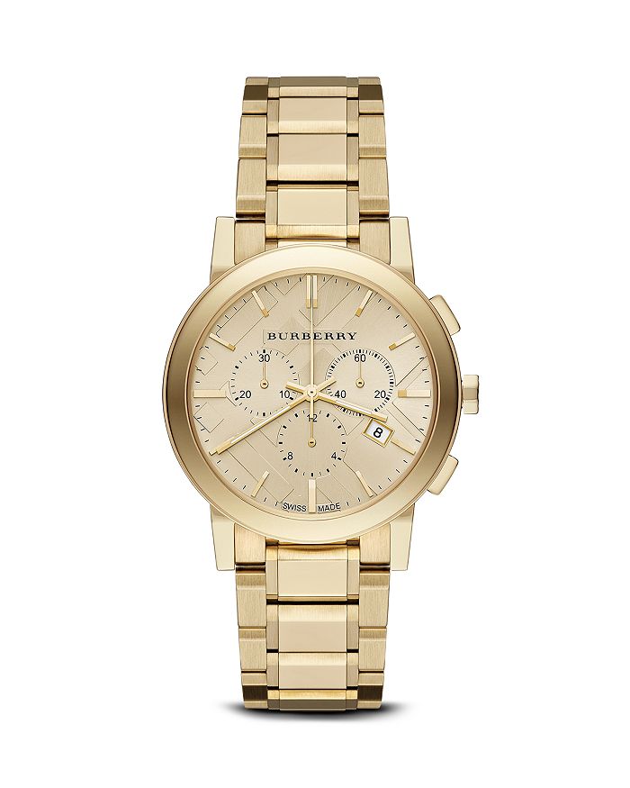 Burberry - Gold-Tone Chronograph Bracelet Watch, 38mm