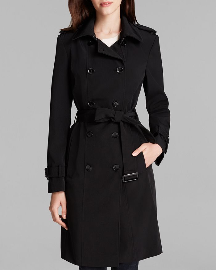 | Calvin Double - Belted Coat Bloomingdale\'s Klein Breasted Trench
