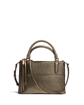 COACH The Mini Borough Bag in Metallic Leather | Bloomingdale's