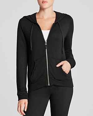 Splendid Essential Active Hooded Track Jacket In Black