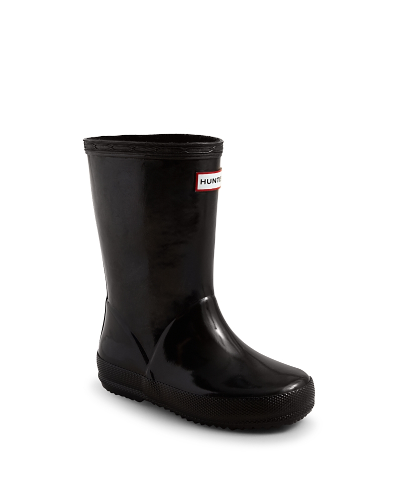 Hunter Unisex First Gloss Rain Boots - Walker, Toddler, Little Kid In Black