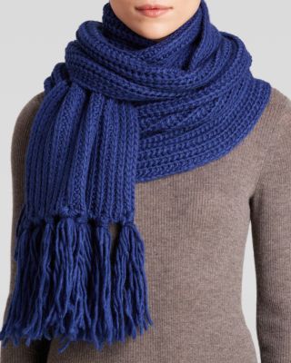 AQUA - Chunky Solid Fringe Scarf - Exclusive