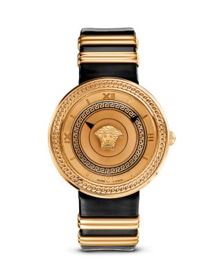 Versace V-Metal Icon Ion-Plated Rose Gold Watch with Black  display picture 3