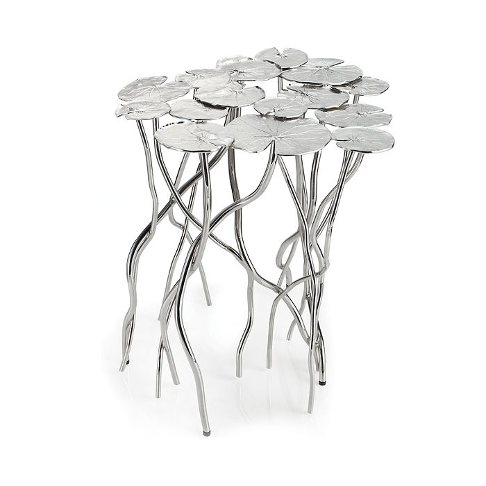 Shop Michael Aram Lily Pad Side Table In Multi