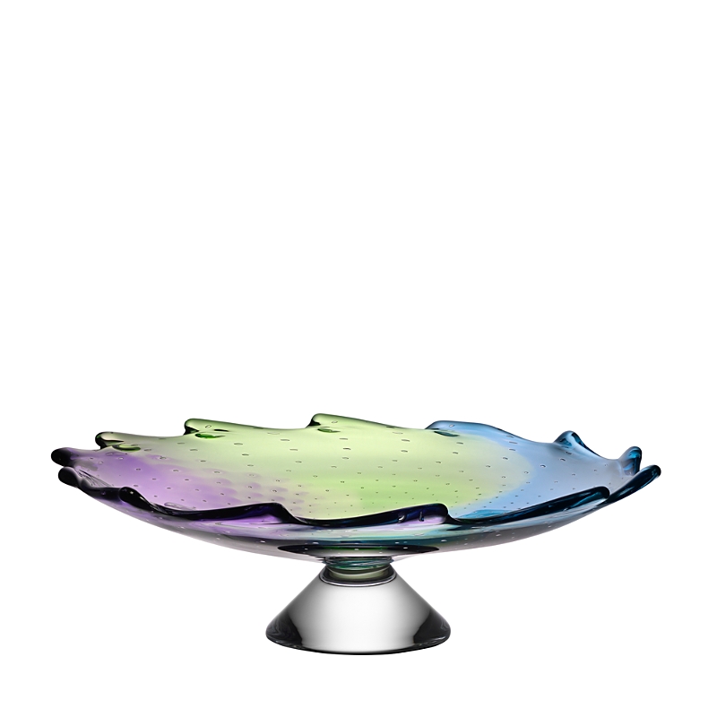 Kosta Boda Poppy Dish In Purple/green/blue