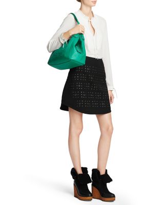 COACH Embossed Horse and Carriage Edie Shoulder Bag in Pebbled