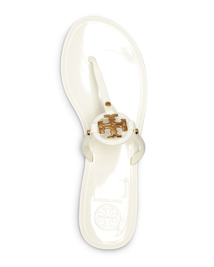 Shop Tory Burch Mini Miller Jelly Flat Thong Sandals In Black/gold