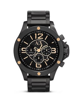 Black & Rose Gold–Tone Chronograph Watch, 48mm