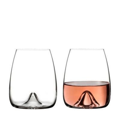 Elegance Stemless Wine Glass, Pair