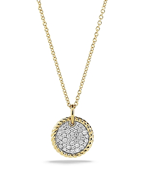 Photos - Pendant / Choker Necklace David Yurman Cable Collectibles Pave Charm Necklace with Diamonds in 18K G 