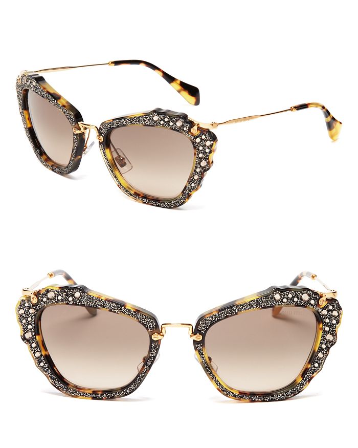 Miu miu embellished hotsell cat eye sunglasses