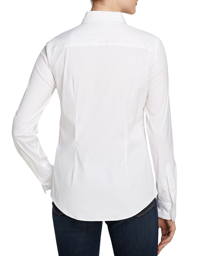 Shop Theory Tenia Luxe Stretch Cotton Top In White