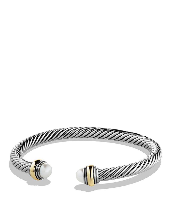 David Yurman Cable Classics Bracelet With Gemstone And Gold In Pearl