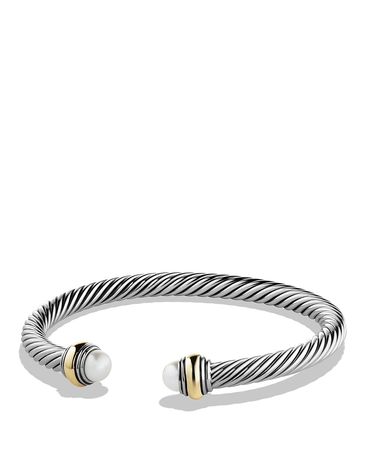 David Yurman Cable Classic Bracelet with Cultured Freshwater Pearl and 14K Gold, 5mm
