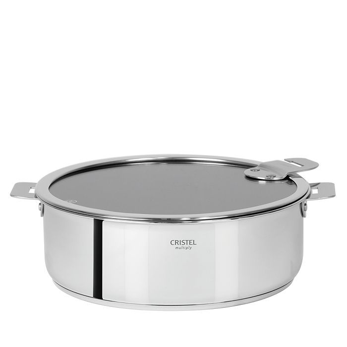 Shop Cristel Casteline Tech 4-quart Nonstick Saute Pan With Lid Bloomingdale's Exclusive In Stainless Steel