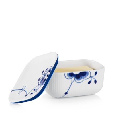 Blue Fluted Mega Butter Dish