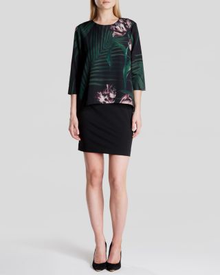 Ted Baker Dress - Danetta Palm Floral Layered Tunic | Bloomingdale's Women