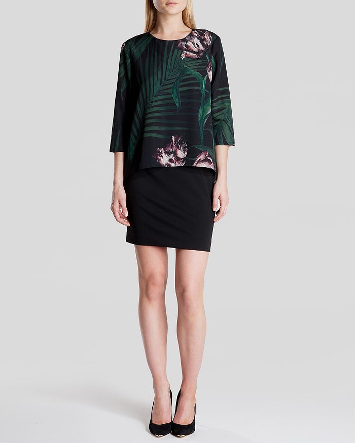 Ted Baker Dress - Danetta Palm Floral Layered Tunic | Bloomingdale's