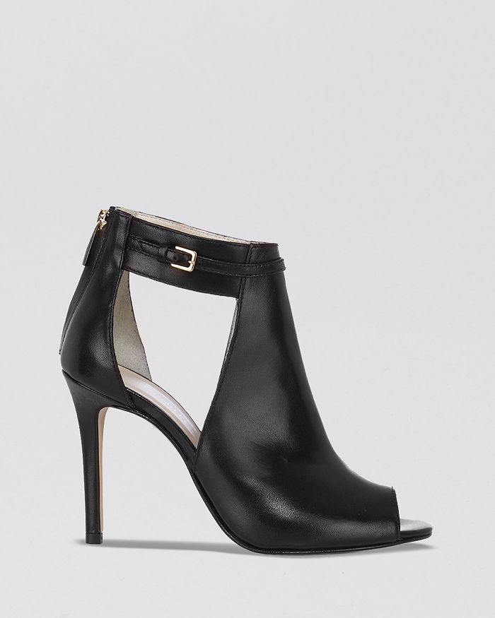 KAREN MILLEN Open Toe Ankle Strap Booties Cut Out High Heel