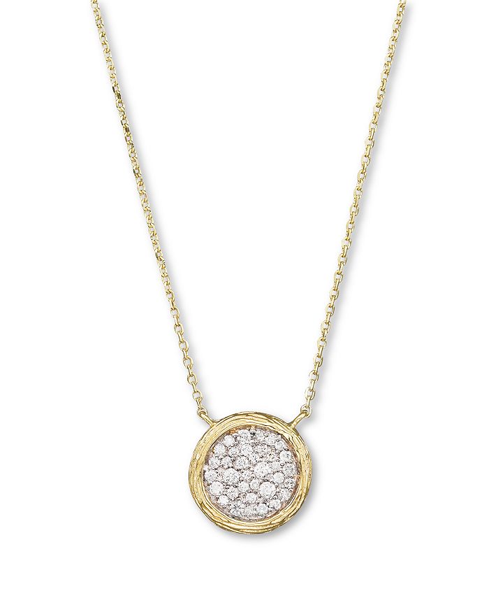 Bloomingdale's Pavé Diamond Circle Pendant Necklace In 14k Yellow Gold, 0.35 Ct. T.w. - 100% Exclusive