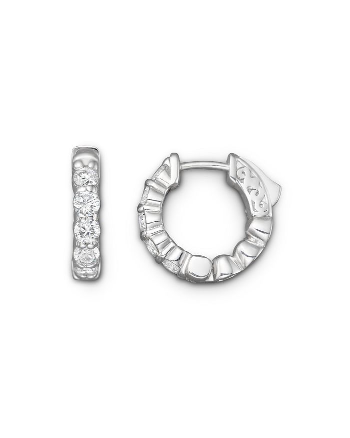 Bloomingdale's Diamond Hoop Earrings In 14k White Gold, 1.0 Ct. T.w. - 100% Exclusive