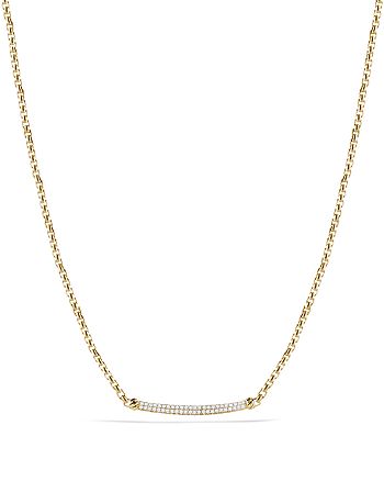 David Yurman Petite Pavé Metro Chain Necklace with Diamonds in Gold ...