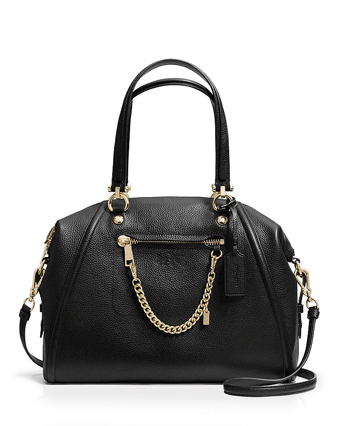 COACH Prairie Satchel with Chain in Pebble Leather | Bloomingdale's