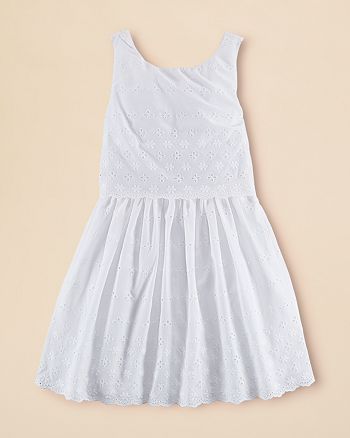 Ralph Lauren Girls' Cotton Eyelet Dress - Sizes 2-6X | Bloomingdale's