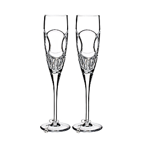 Shop Waterford Love Wedding Vows Champagne Toasting Flutes, Set Of 2 In Clear