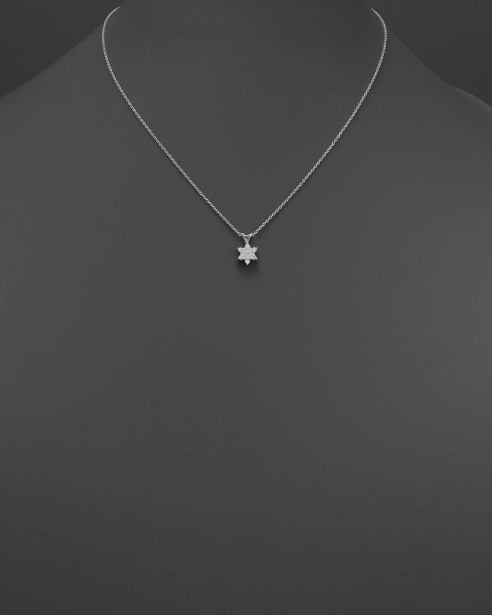 Shop Bloomingdale's Diamond Star Of David Pendant Necklace In 14k White Gold, .25 Ct. T.w.