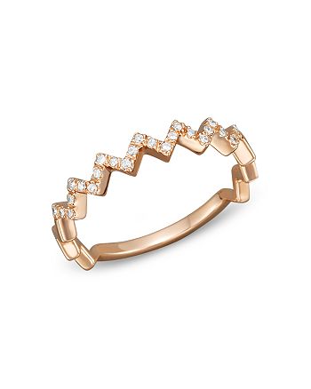 Bloomingdale's - Diamond Zigzag Ring in 14K Rose Gold, 0.10 ct. t.w.&nbsp;- 100% Exclusive