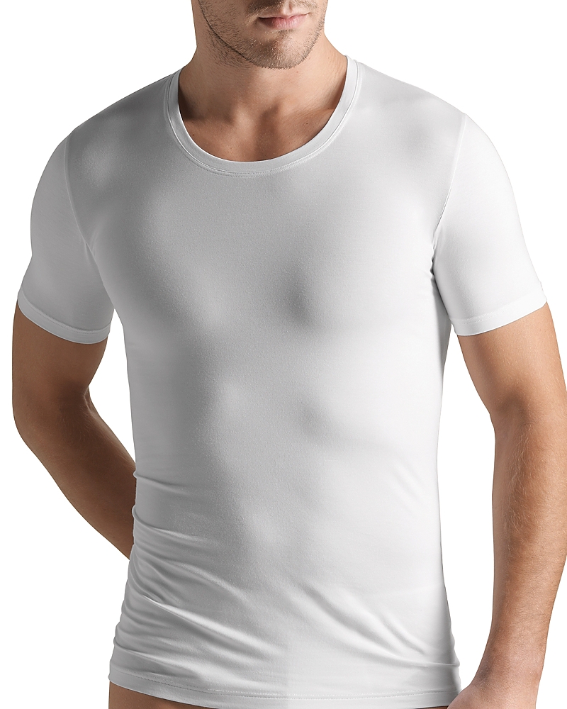 Hanro Cotton Pure Fitted Cotton Crew Neck T-shirt In Multi