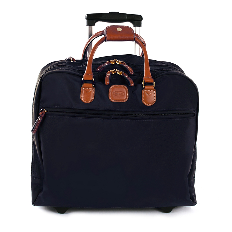 Bric's Black Rolling Pilot Case Luggage In Navy