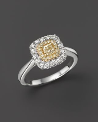 Bloomingdale's YELLOW AND WHITE DIAMOND RING IN 18K WHITE AND YELLOW GOLD - 100% EXCLUSIVE