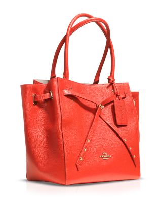 バッグ COACH Turnlock Tie Small Tote rare color COACH Turnlock Tie Small Tote in Refined Pebble Leather