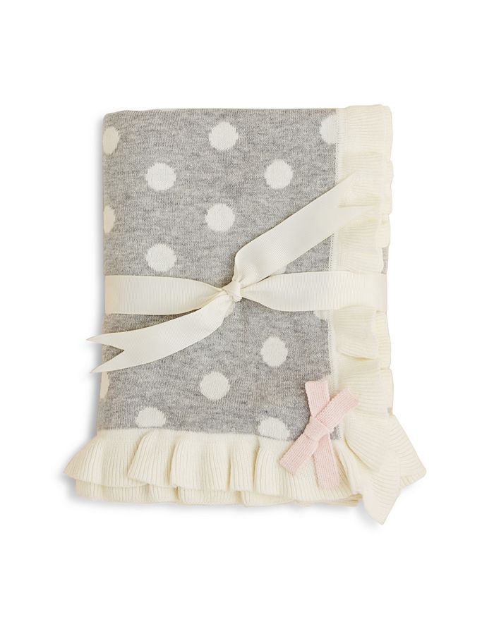 Elegant Baby Girls' Polka Dot Blanket In Grey