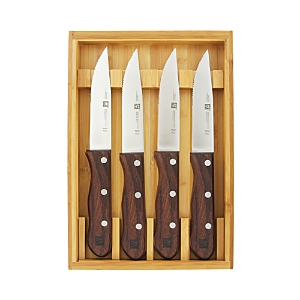 Zwilling J.a. Henckels 4-piece Steakhouse Knife Set With Storage Case In Brown