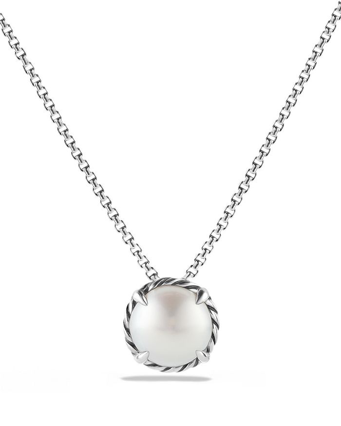 DAVID YURMAN CHATELAINE PENDANT NECKLACE WITH PEARL,N11982 SSBPE17