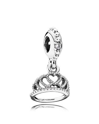 Pandora - Sterling Silver & Cubic Zirconia Hearts Tiara Dangle Charm