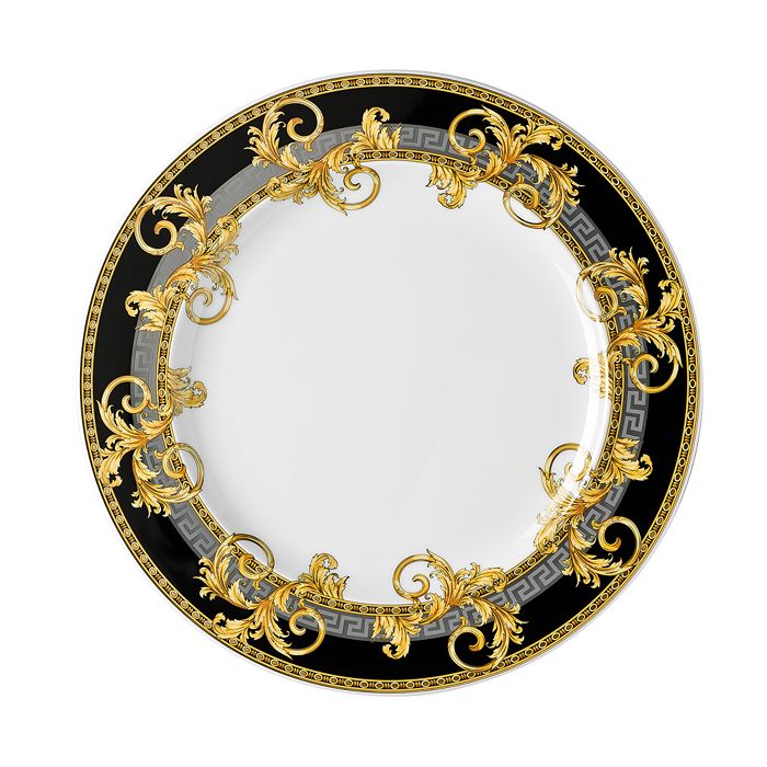 Shop Versace Rosenthal Meets  Prestige Gala Dinner Plate In Black/gold