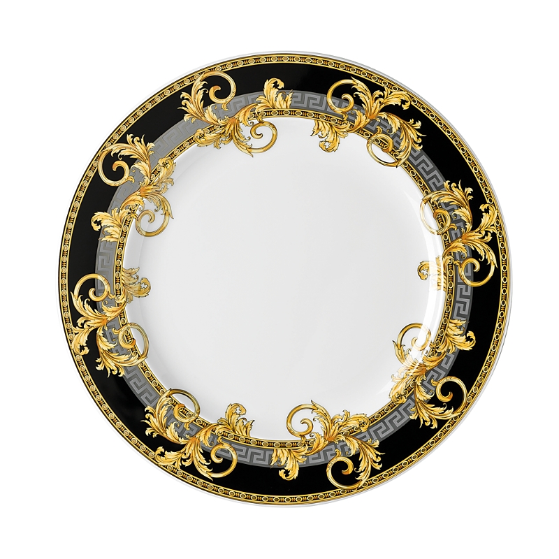 Versace Prestige Gala Dinner Plate In Black/gold