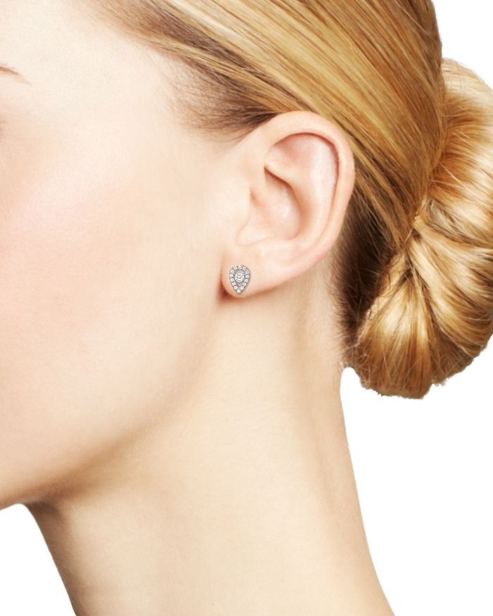 Bloomingdale's Diamond Pear Shape Stud Earrings In 14k White Gold, .20 Ct. T. W. - Exclusive In White