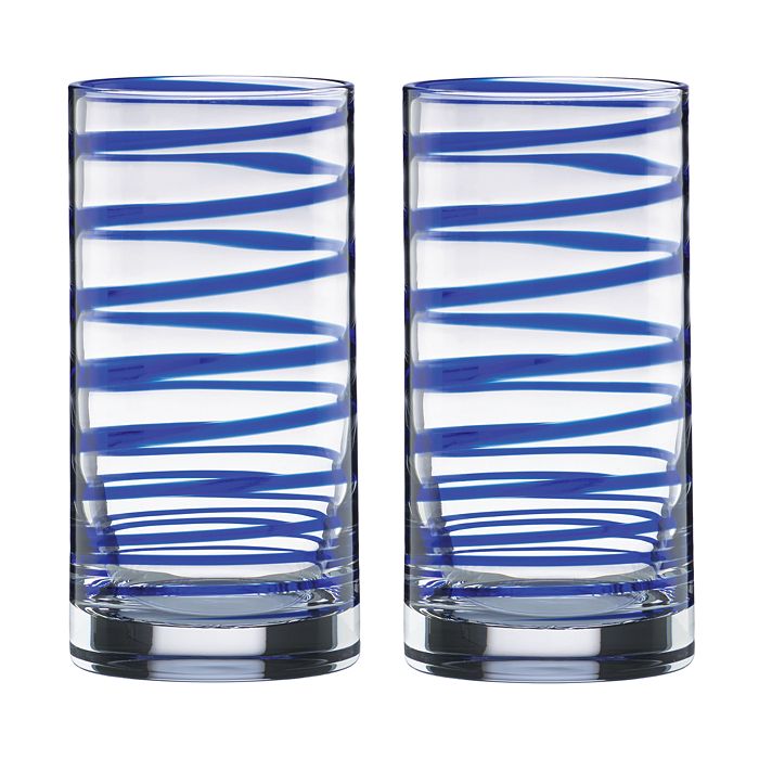 Shop Kate Spade New York Charlotte Street Highball Glass, Set Of 2 In Blue