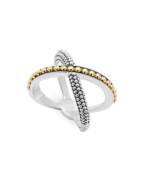 LAGOS - Sterling Silver and 18K Gold Enso X Ring