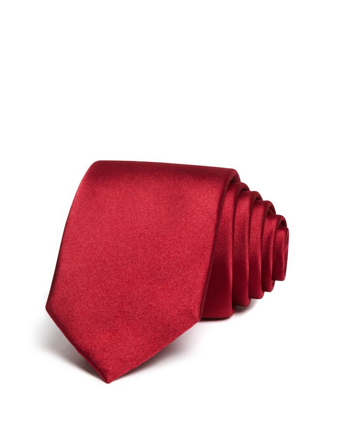 The Men's Store At Bloomingdale's Solid Satin Skinny Tie - 100% Exclusive In Red