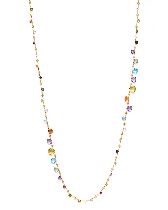 Marco Bicego 18k Yellow Gold Paradise Graduated Mixed Stone Necklace, 47.25 In Multi/gold