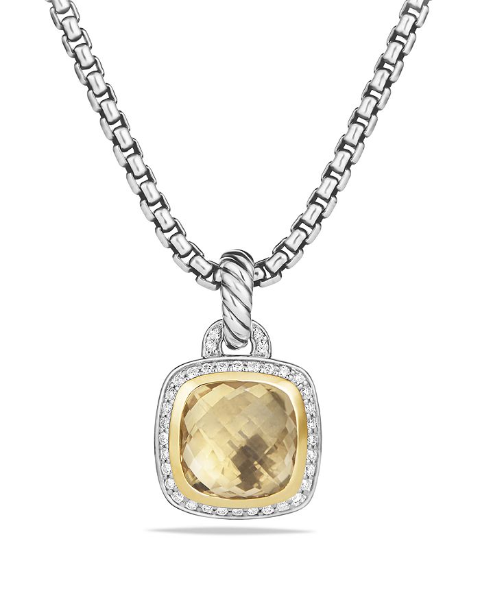 DAVID YURMAN ALBION PENDANT WITH CHAMPAGNE CITRINE AND DIAMONDS WITH 18K GOLD,D12308DS8ACCDI